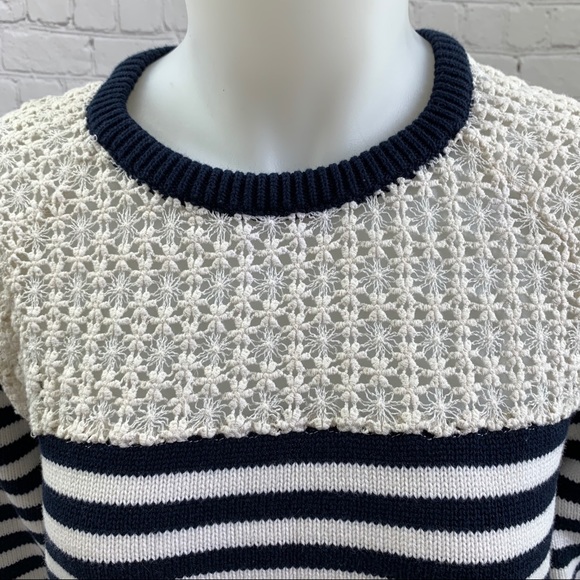 TopShop Striped Crochet Flower Sweater 2 - Picture 6 of 10